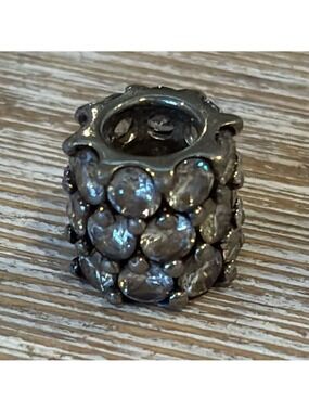 Sterling silver cubic zirconia charm bead possibly Pandora or TROLLBEADS charm